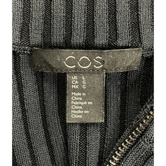 COS Blue Ribbed Stretch Full-Zip Jacket | Large - Picture 8 of 9